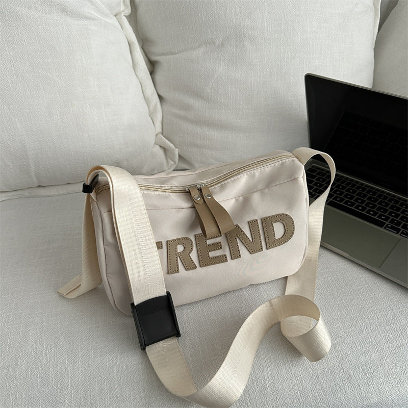 Letter printing fashion casual bag 2025 spring and summer new versatile ins shoulder messenger bag going out Korean women's bag