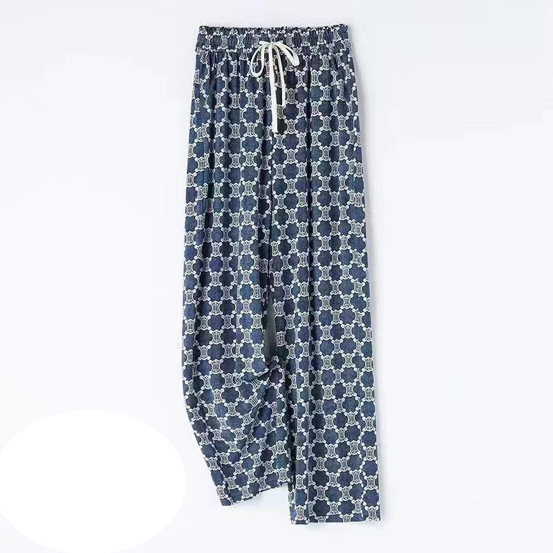 2025 Summer Women's Ice Silk Denim Wide-Leg Pants - High-Waisted, Draped, Mosquito-Proof, Breathable & Slimming Casual Trousers