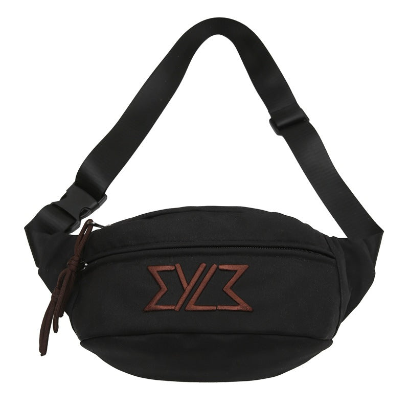 Early spring new breast bag women's messenger bag versatile couple mobile phone fanny pack large capacity trendy satchel men's single shoulder bag