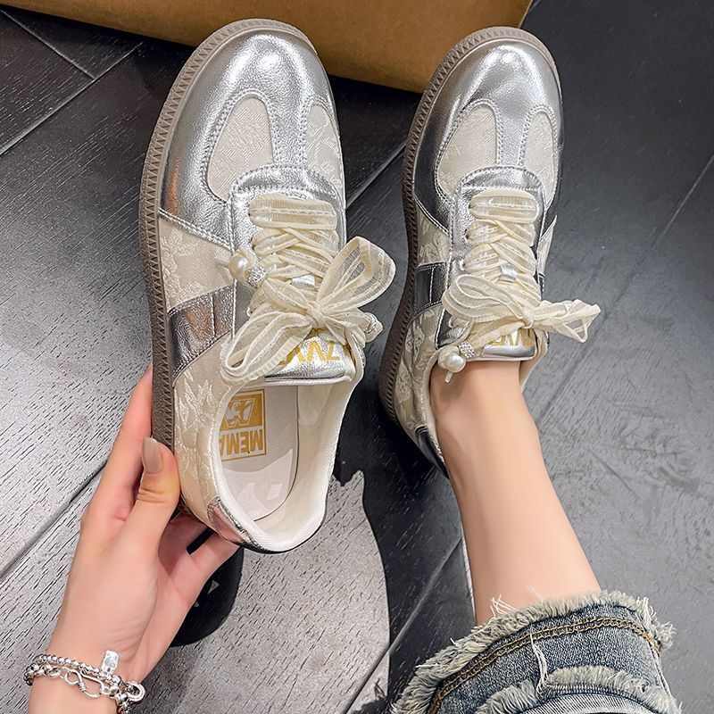 2025 casual little white shoes new national style comfortable versatile German training board shoes new Chinese spring pattern women's shoes