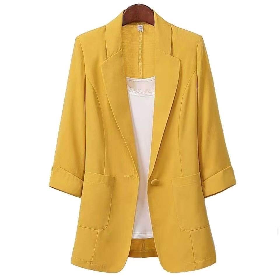 2025 new fashionable sweet large size women's clothing  blazer Korean version of casual suit