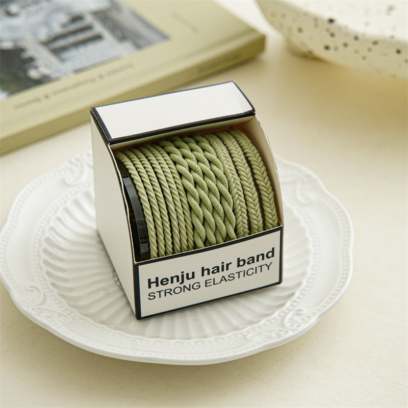 Summer high elastic rubber band women's hair tie rope headgear simple braided headrope durable and does not hurt hair ponytail hair band