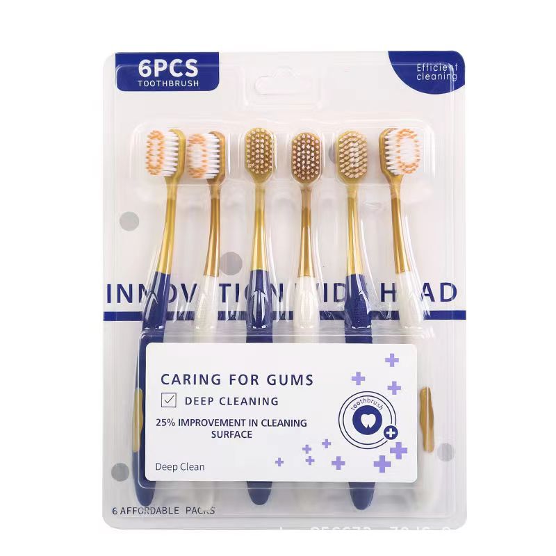 Sam's same toothbrush honey silk 6 pcs adult household wide head soft toothbrush big head soft bristle toothbrush wholesale factory
