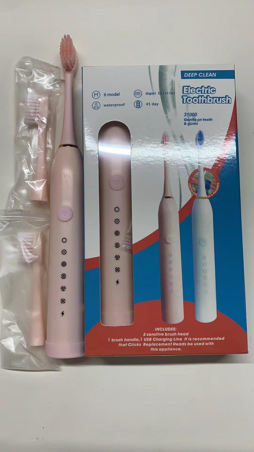 Electric toothbrush soft bristle rechargeable fully automatic waterproof ultrasonic electric toothbrush universal for adults