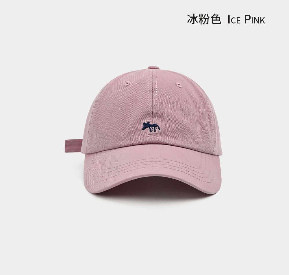 Korean version of the new little fox embroidered baseball cap casual and versatile fashion face small sunshade sun protection couple cap