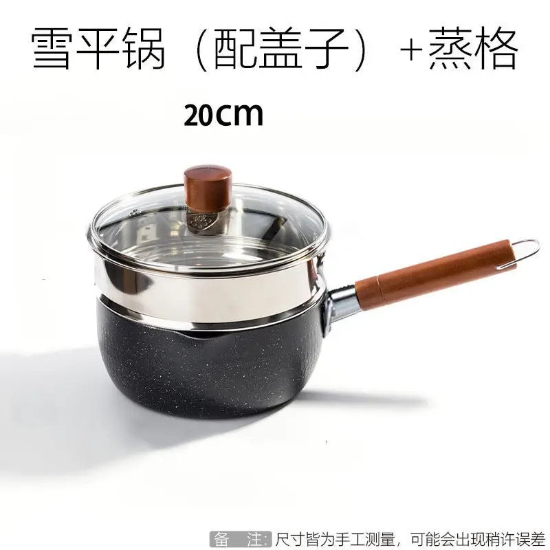 Japanese-style snow pan baby complementary food pan induction cooker gas stove universal non-stick pan dormitory instant noodles Maifan stone milk pot