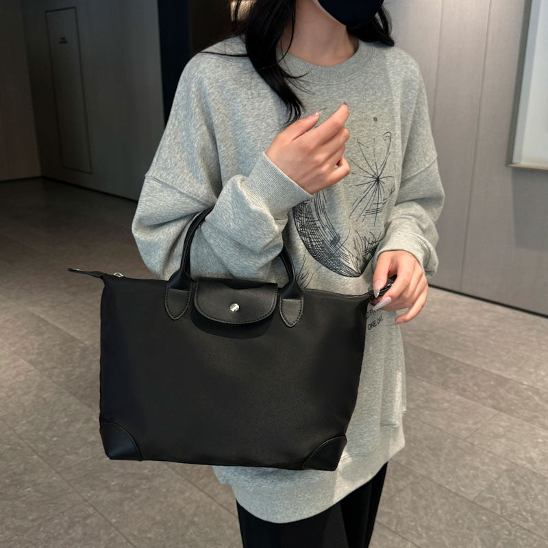 British retro short trip boarding bag shoulder oblique span bag nylon large capacity commuter versatile handbag women