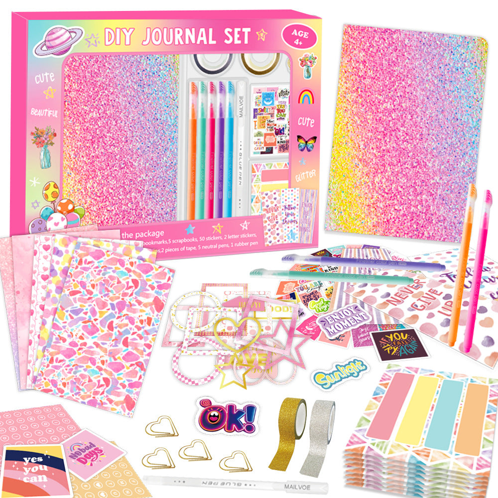 Bronzing DIY Diary Set Girl 4 + Scrapbook Children's Gift Handbook