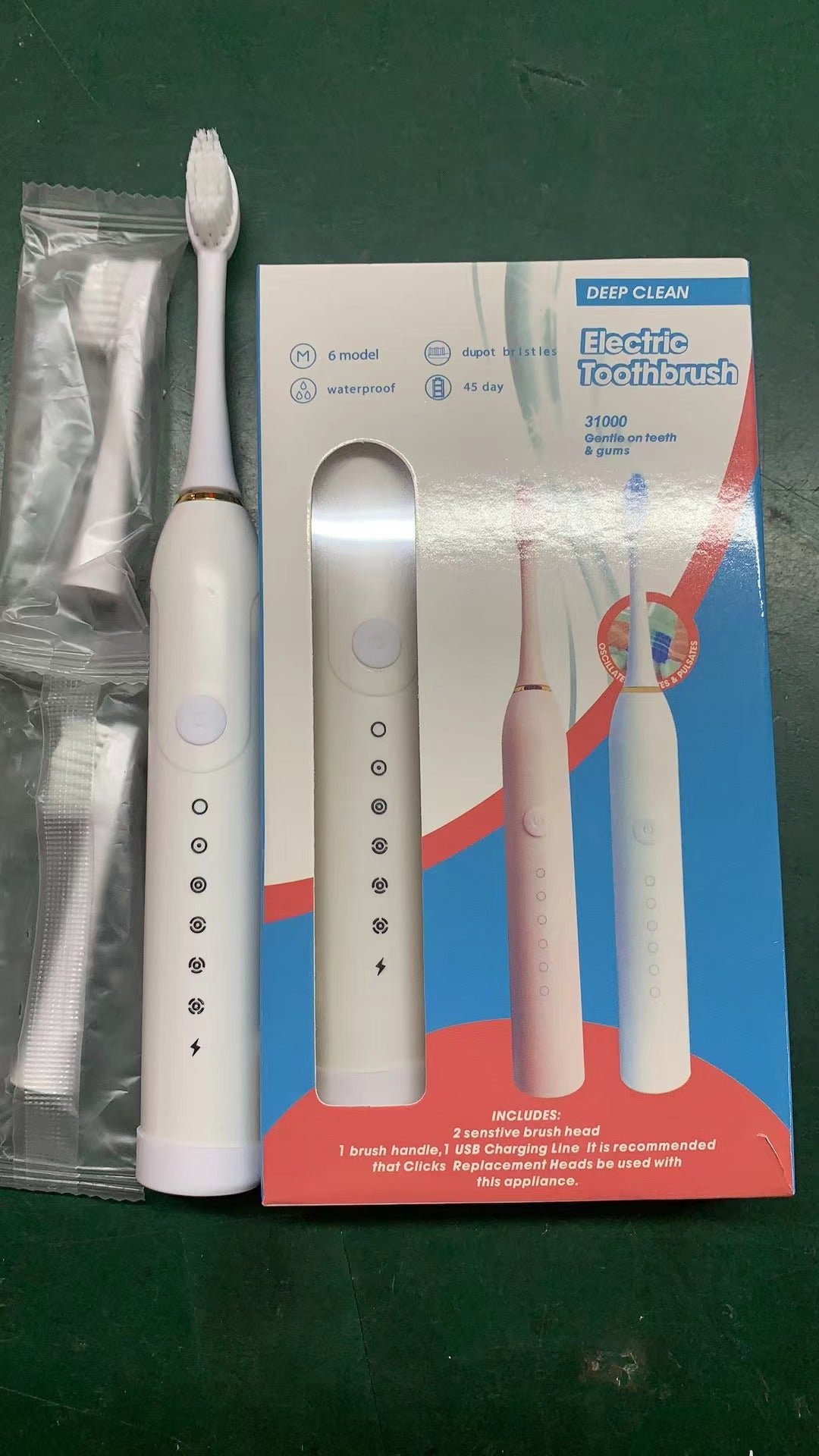 Electric toothbrush soft bristle rechargeable fully automatic waterproof ultrasonic electric toothbrush universal for adults