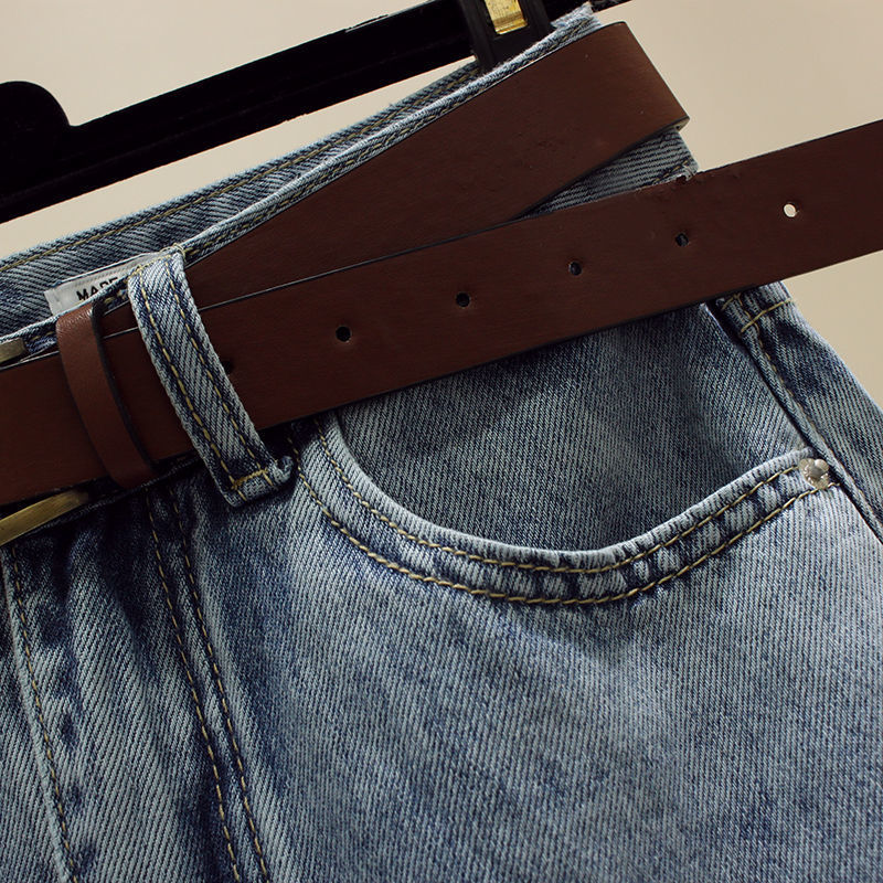 High waist split denim skirt women's summer 2025 new meat covering and thin slim skirt word hip skirt