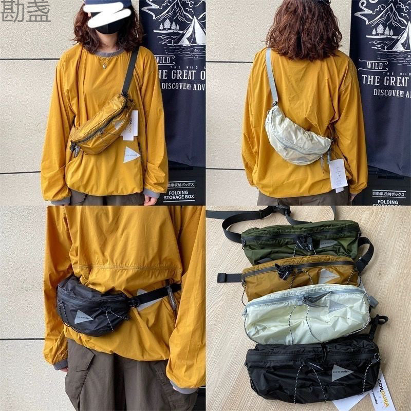 Outdoor locomotive waterproof DuPont plaid nylon fanny pack strap breast bag Internet celebrity super handsome