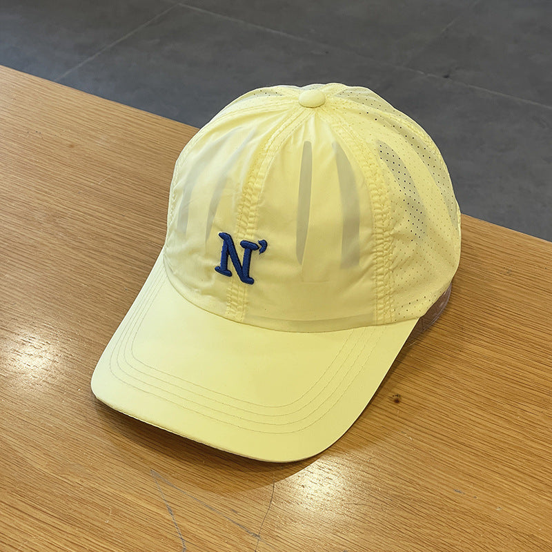 Small fresh and thin simple sunscreen baseball cap children's summer embroidery couple parent-child cap quick-drying sun hat