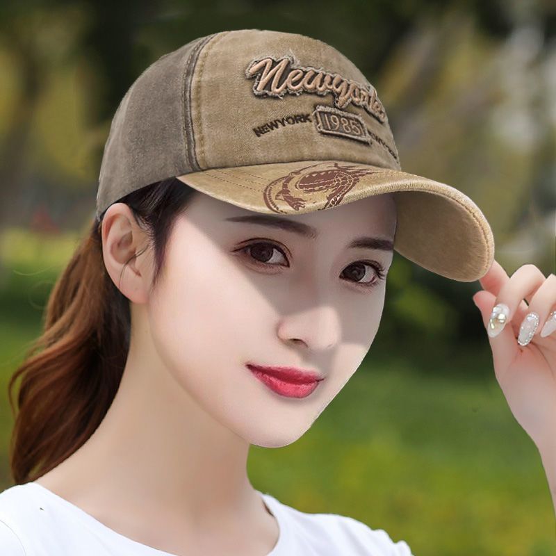 Hat Women's Spring Summer Versatile Sunscreen Baseball Cap Men's Washed Old Cycling Outdoor Casual Cap Sun Cap