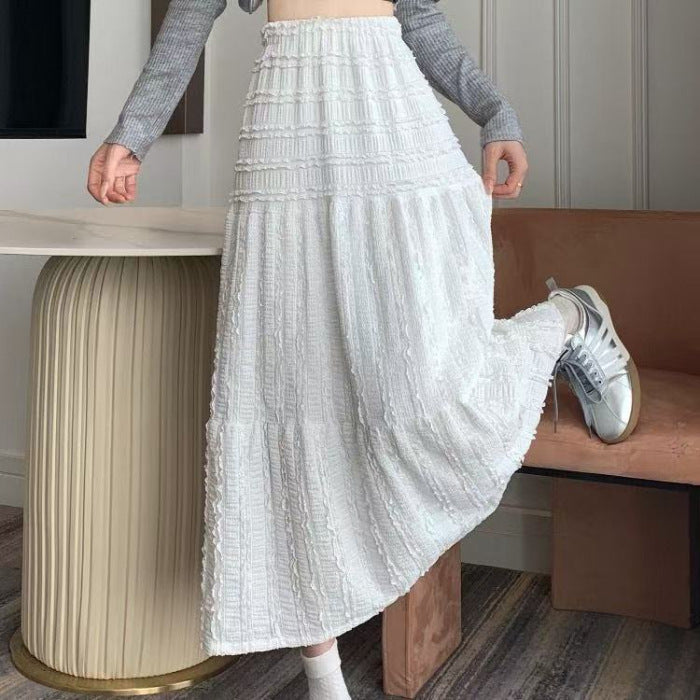 Pure desire wind lace skirt women's spring summer new French gentle wind long skirt design sense super fairy first love skirt
