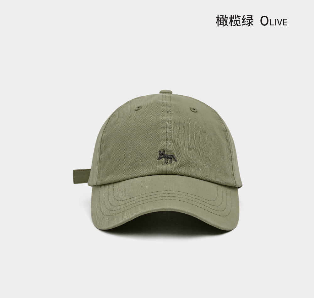 Korean version of the new little fox embroidered baseball cap casual and versatile fashion face small sunshade sun protection couple cap