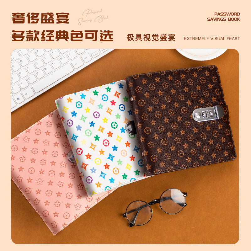 2025 new password lock, cash savings can be put only in cash storage bag, large-capacity protective cover, financial management