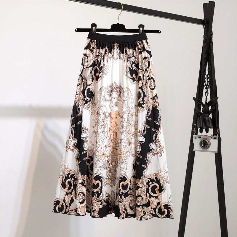 New skirt women's clothing Europe and the United States ebay Amazon cross-border explosion skirt printing cartoon pleated skirt wholesale