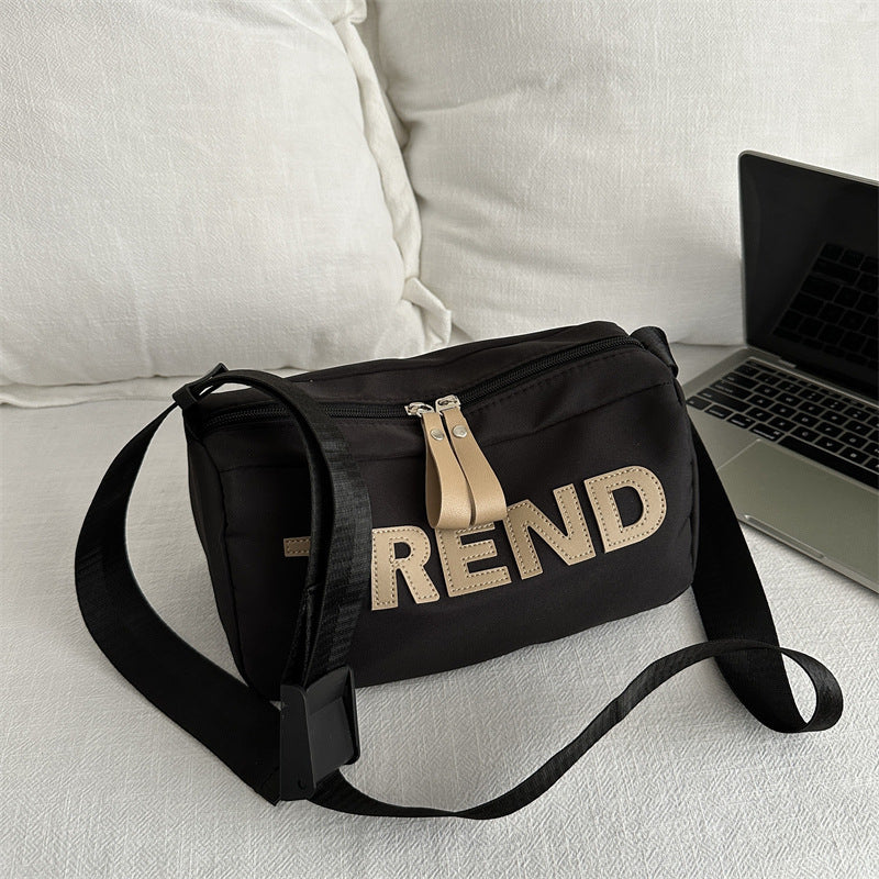 Letter printing fashion casual bag 2025 spring and summer new versatile ins shoulder messenger bag going out Korean women's bag