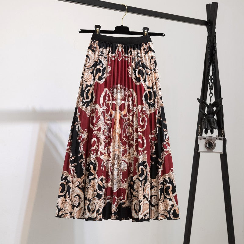 New skirt women's clothing Europe and the United States ebay Amazon cross-border explosion skirt printing cartoon pleated skirt wholesale