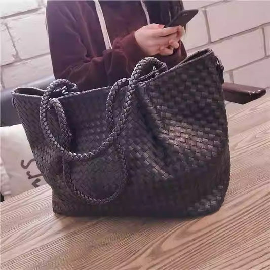 CDIWRI & KARI woven 2025 new tote bag large capacity retro trendy shoulder bag versatile Korean version bag