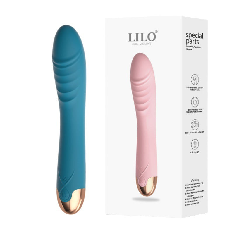 Vibrator rotating and swinging multi-frequency inner and outer double-headed AV stick female masturbator sex products