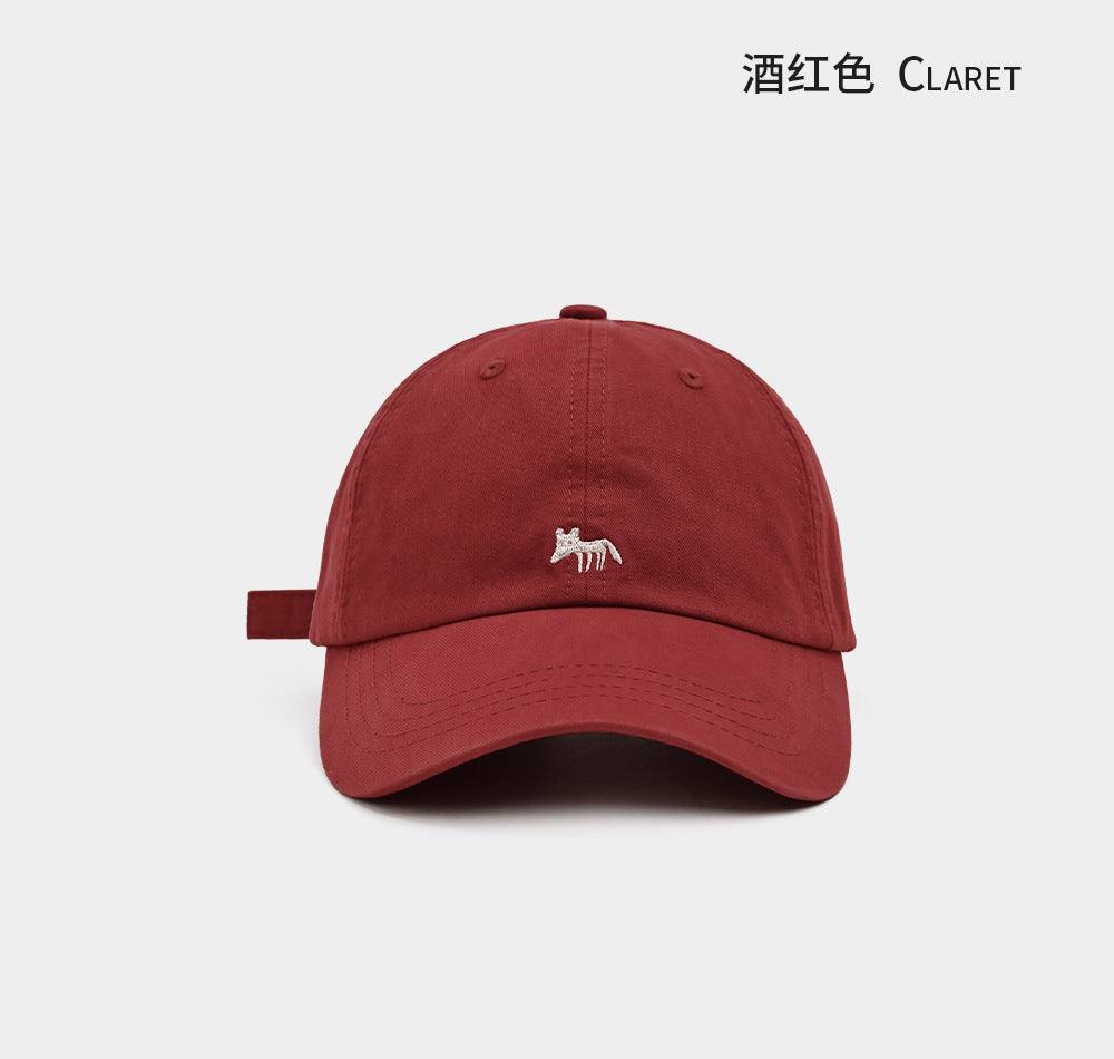 Korean version of the new little fox embroidered baseball cap casual and versatile fashion face small sunshade sun protection couple cap