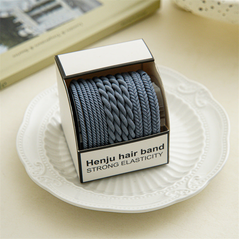 Summer high elastic rubber band women's hair tie rope headgear simple braided headrope durable and does not hurt hair ponytail hair band