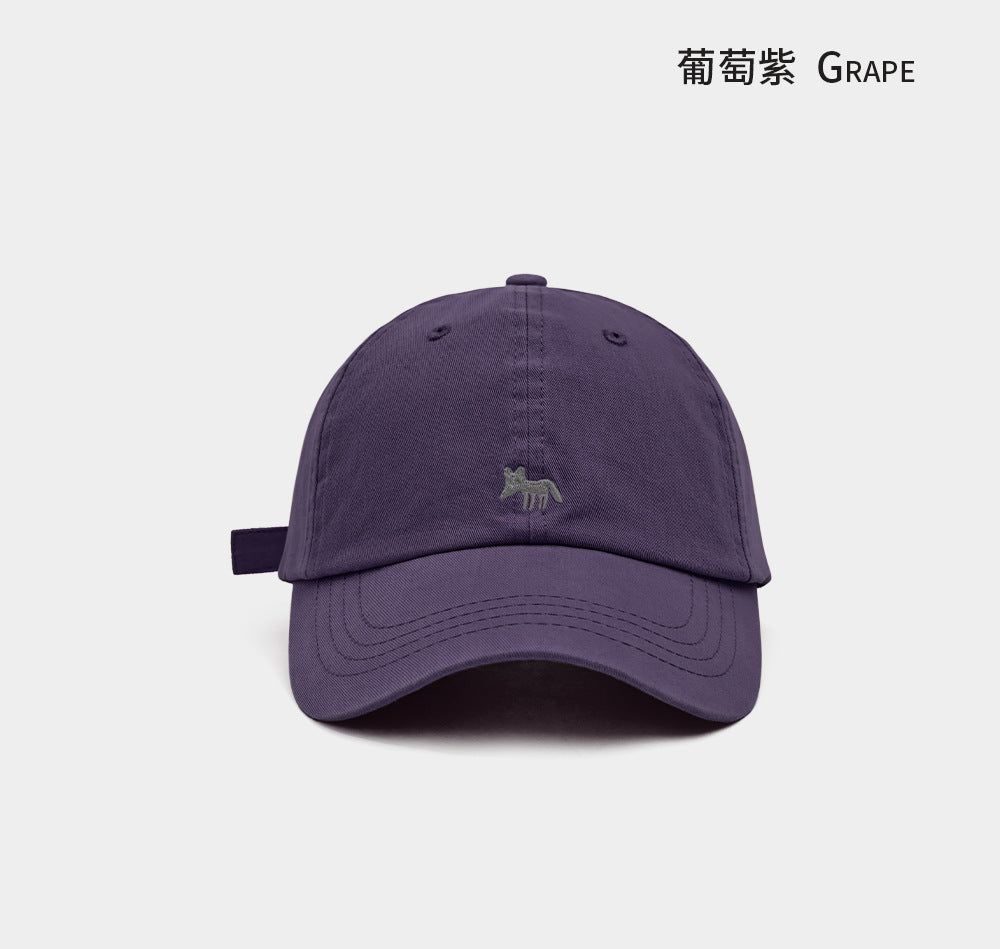 Korean version of the new little fox embroidered baseball cap casual and versatile fashion face small sunshade sun protection couple cap