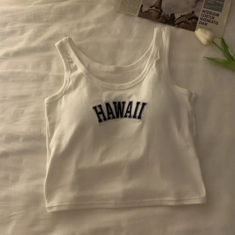 Spice girls sports small sling vest women's summer beauty back Internet celebrity explosion 2025 with chest pad outside sleeveless short top