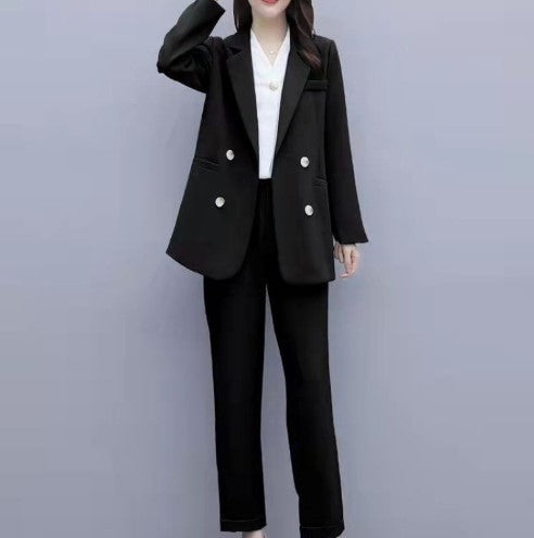 2025 suit suit women's new Korean version of spring and autumn casual temperament fashion professional wear loose large size suit