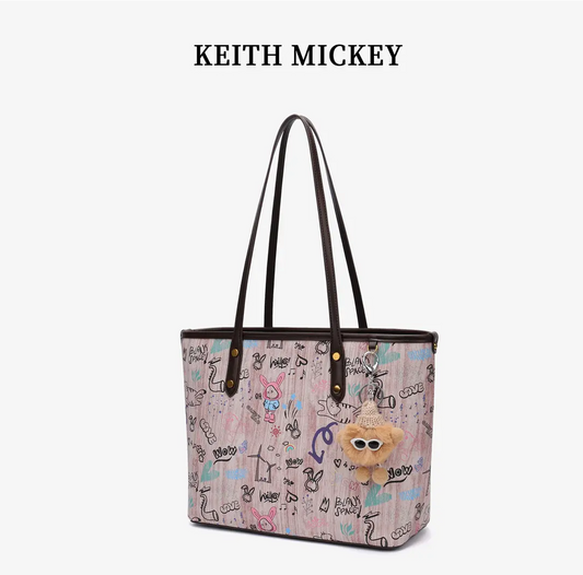 2025 new women's one-shoulder tote bag  graffiti one-shoulder underarm handbag