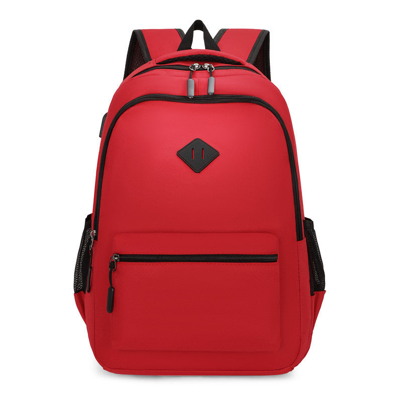 Business backpack large capacity solid color simple couple casual backpack campus style Japanese versatile women