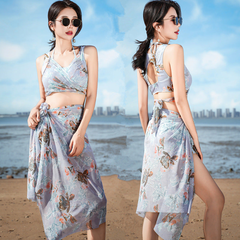 Holiday seaside hot spring swimsuit women's split bikini BIKINI three-piece set European and American high-end new swimsuit