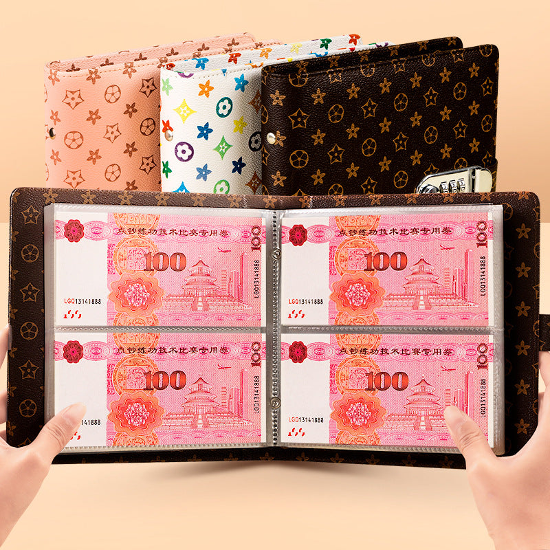 2025 new password lock, cash savings can be put only in cash storage bag, large-capacity protective cover, financial management