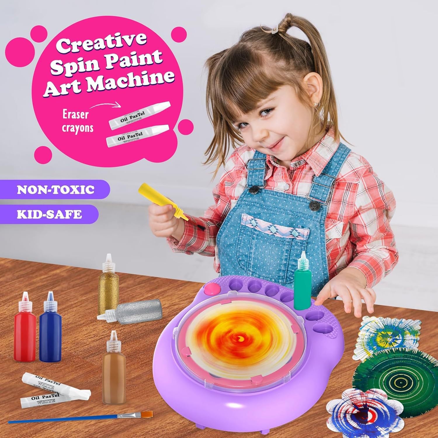 Cross-border children's coloring rotating electric graffiti clay toys Easter craft set boys and girls gifts