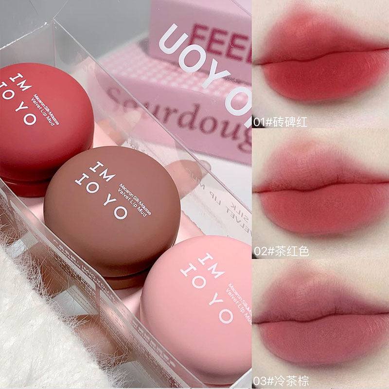 IMIO YOU Mousse Mist Velvet Lip Mud Velvet Matte Lipstick White Easy Coloring Set Student Party Plain Lip Gloss