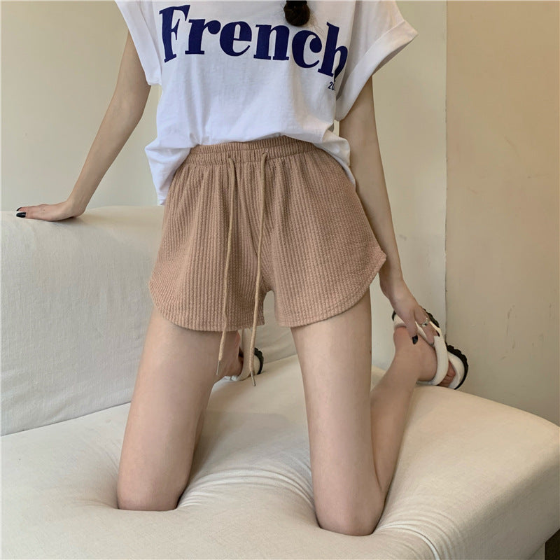 2025 Internet celebrity fitness running shorts women's spring and autumn loose casual large size wide legs high waist a word sports hot pants