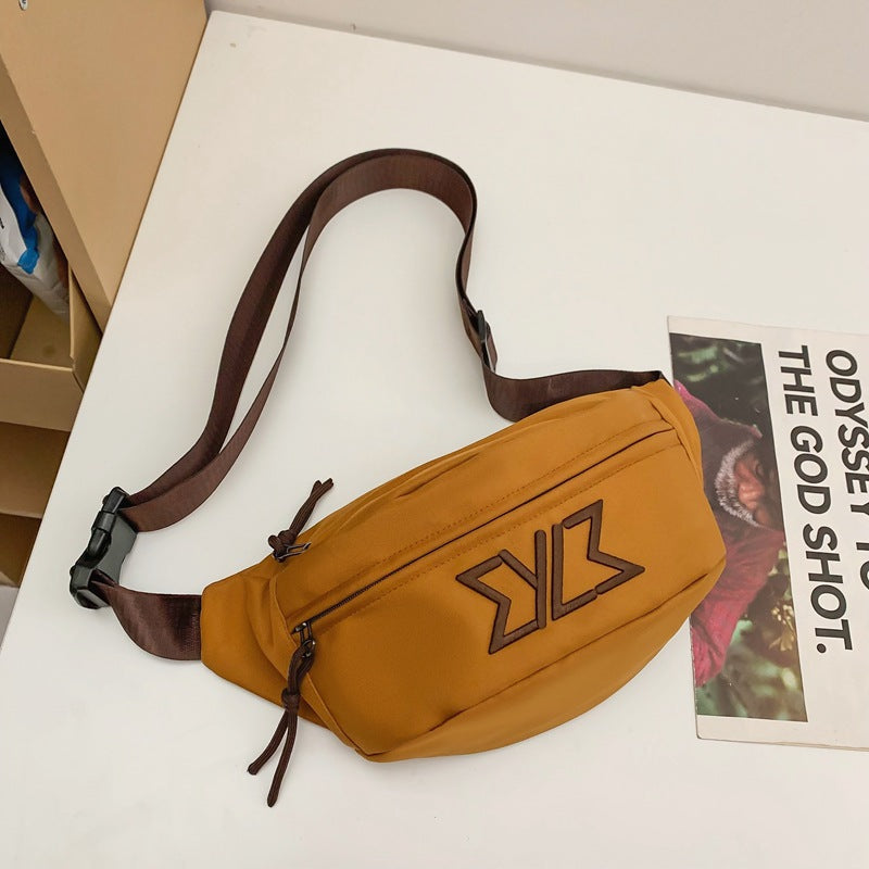 Early spring new breast bag women's messenger bag versatile couple mobile phone fanny pack large capacity trendy satchel men's single shoulder bag