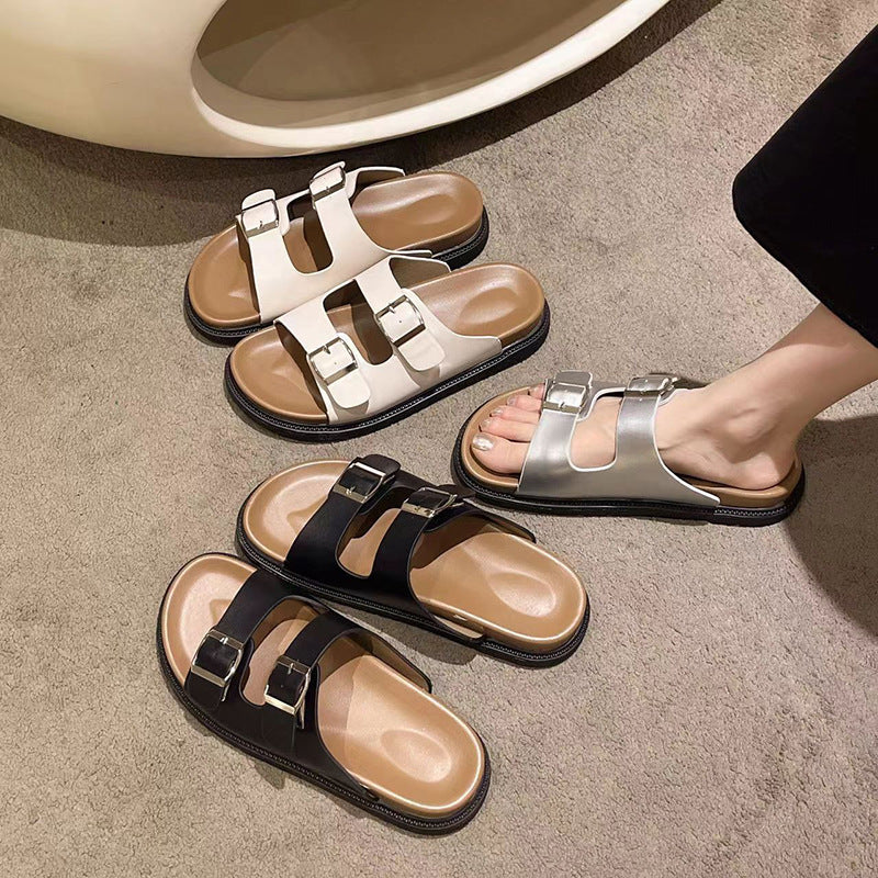 Birkenstocks women's cross-border new models wear thick-soled Birkenstocks half slippers one pedal lazy soft-soled cool slippers women