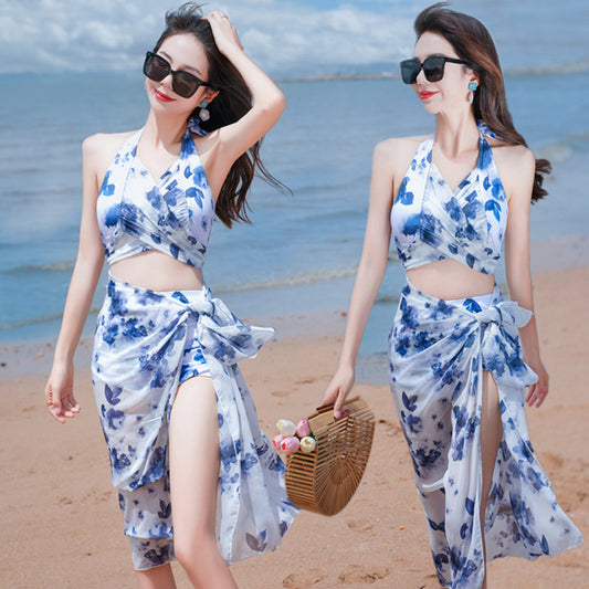 Holiday seaside hot spring swimsuit women's split bikini BIKINI three-piece set European and American high-end new swimsuit