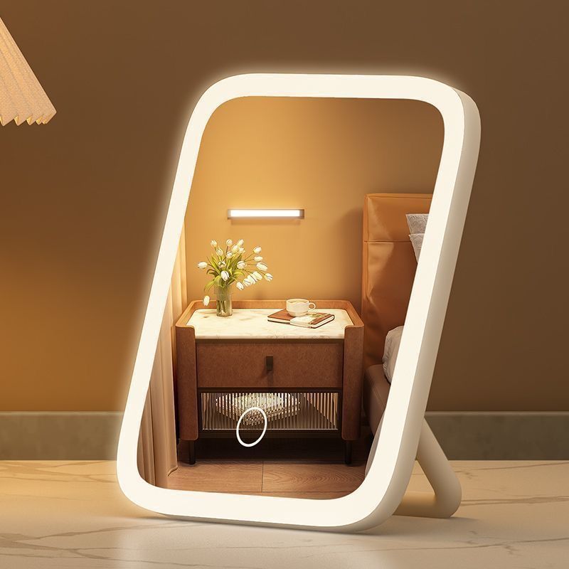 LED makeup mirror new mirror with lamp student dormitory ins fill light desktop vanity mirror charging mirror