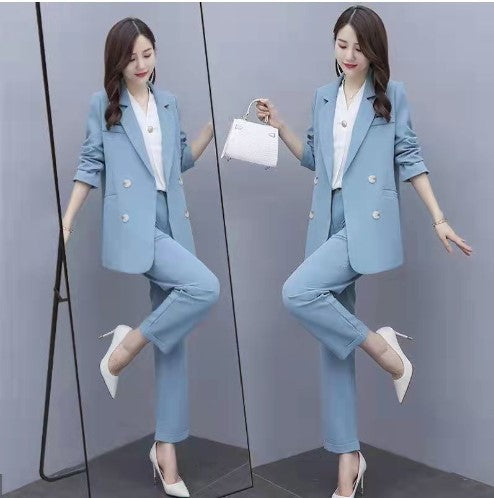 2025 suit suit women's new Korean version of spring and autumn casual temperament fashion professional wear loose large size suit