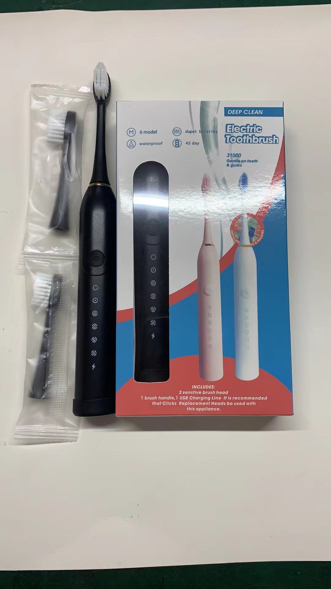 Electric toothbrush soft bristle rechargeable fully automatic waterproof ultrasonic electric toothbrush universal for adults