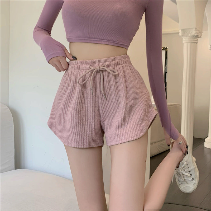 2025 Internet celebrity fitness running shorts women's spring and autumn loose casual large size wide legs high waist a word sports hot pants