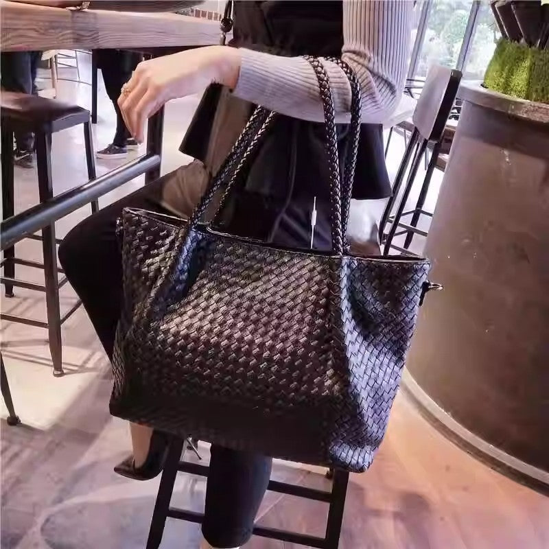 CDIWRI & KARI woven 2025 new tote bag large capacity retro trendy shoulder bag versatile Korean version bag