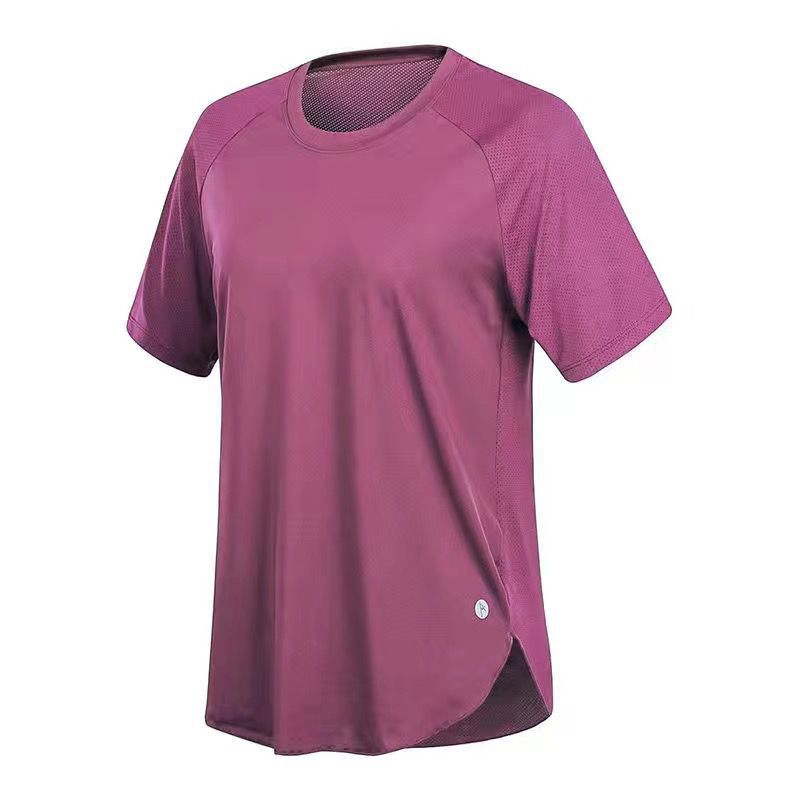 Quick-drying shirts women's sports running training fitness clothes loose large size short-sleeved mesh breathable thin tops summer factory