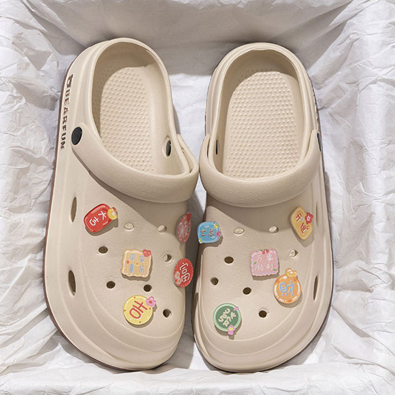 Hole shoes women's platform summer 2025 new home non-slip beach deodorant eva sandals slippers women's outer wear