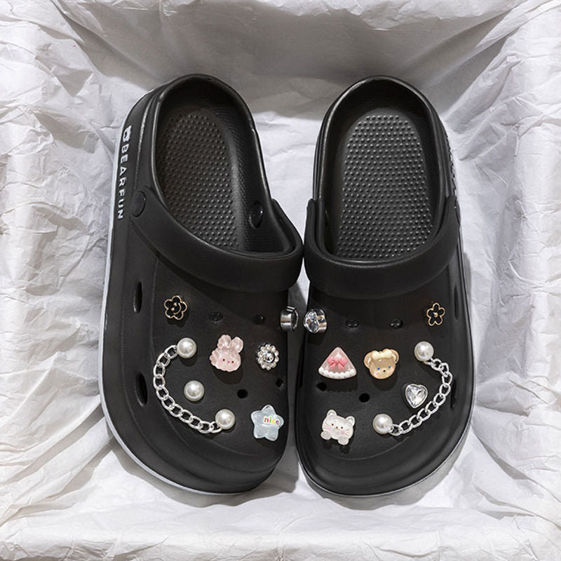 Hole shoes women's platform summer 2025 new home non-slip beach deodorant eva sandals slippers women's outer wear