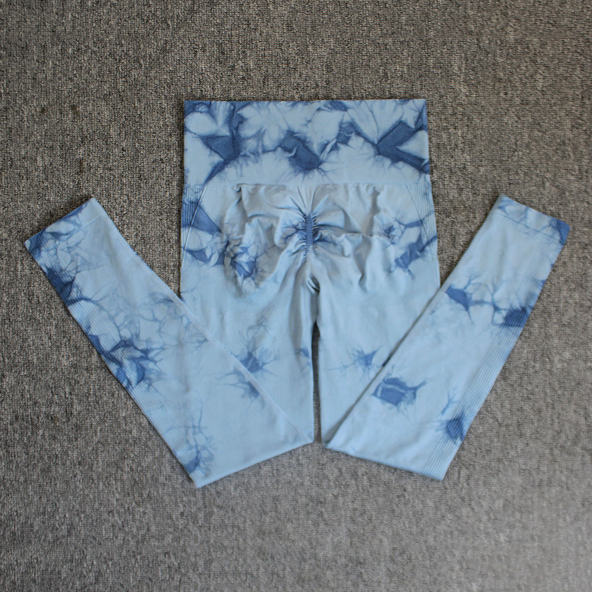 2025 popular seamless smiley face tie-dye yoga pants high waist peach hip leggings high elastic fitness pants