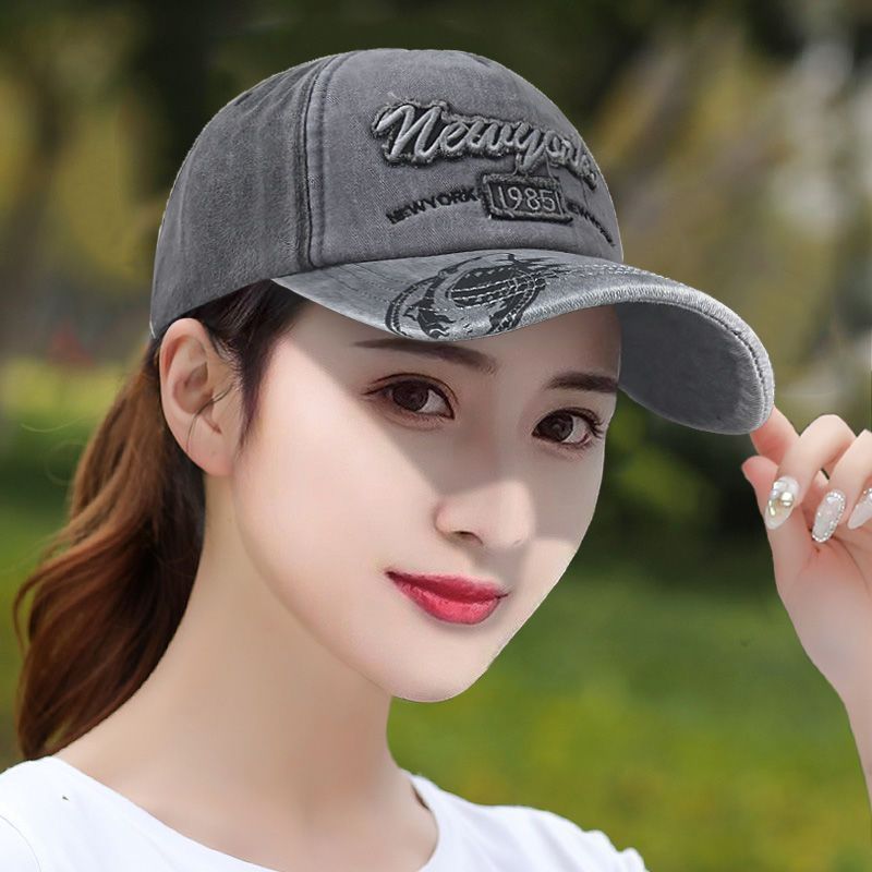 Hat Women's Spring Summer Versatile Sunscreen Baseball Cap Men's Washed Old Cycling Outdoor Casual Cap Sun Cap
